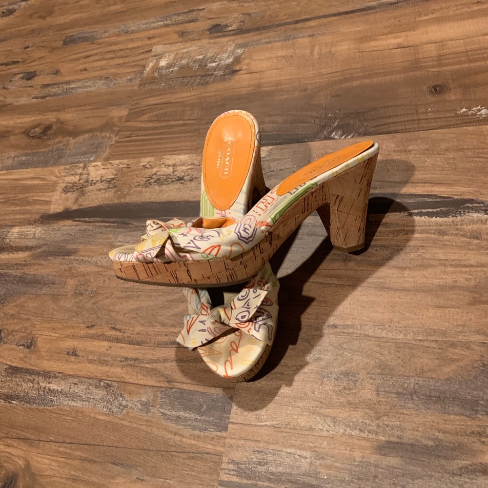Beautifully bright summer colored Coach Sandals
